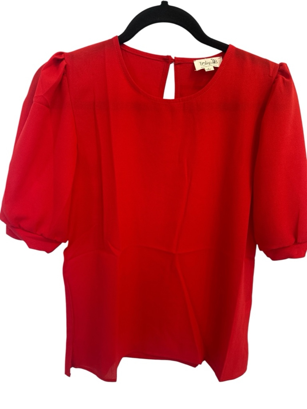 Tulip B Red Puff Sleeve Blouse